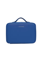 Product shot of the Georgie Toiletries Bag in colour OceanBlue (Blue), from the front