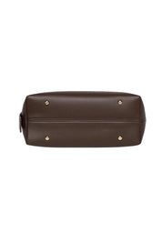 Product shot of the Audrey Shoulder Bag in colour Chocolate, detail