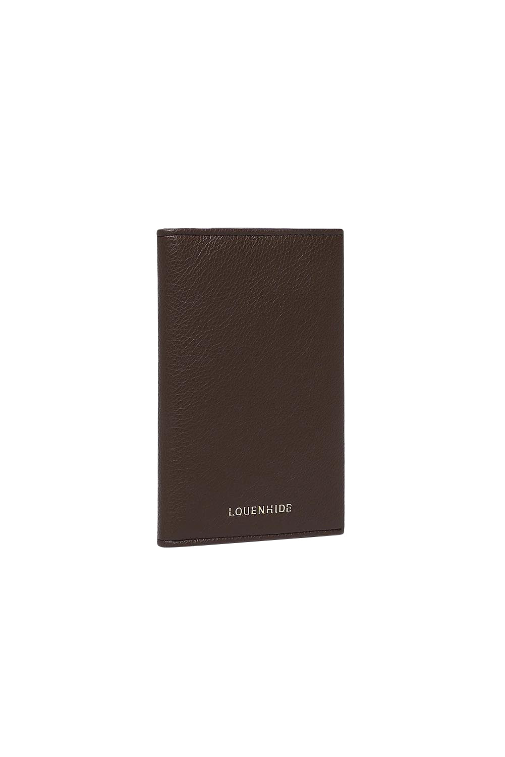 Product shot of the Venice Passport Wallet in colour Chocolate, detail