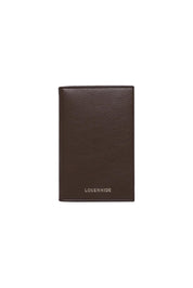 Product shot of the Venice Passport Wallet in colour Chocolate, from the front
