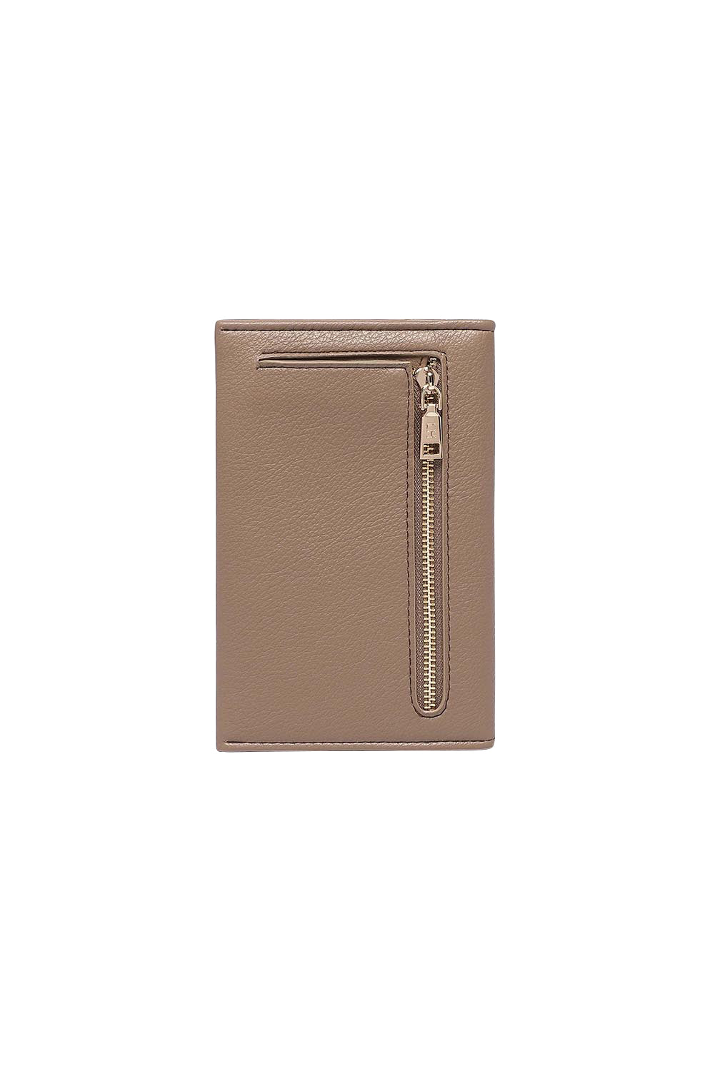 Product shot of the Venice Passport Wallet in colour Mocha, from the back