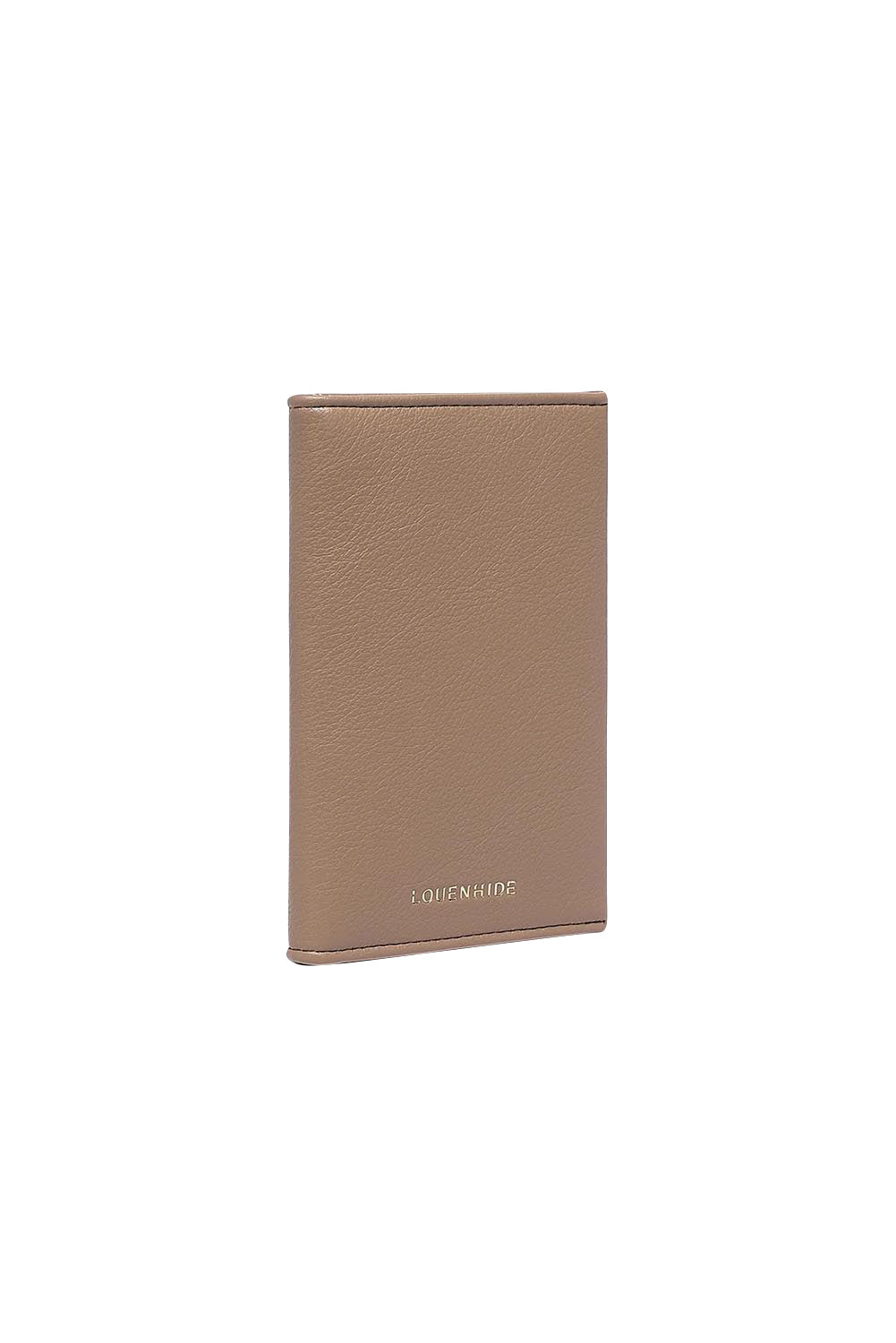 Product shot of the Venice Passport Wallet in colour Mocha, detail