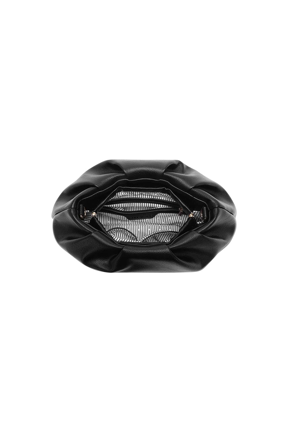 Product shot of the Naomi Convertible Clutch n Shoulder Bag in colour Black (Black), detail