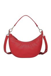 Product shot of the Corfu Handbag in colour Red (Red), from the front