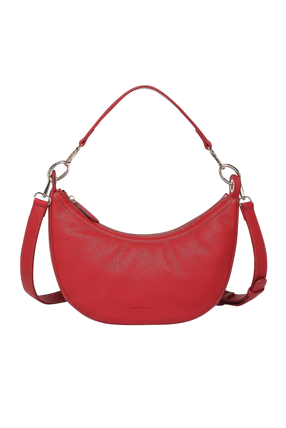 Product shot of the Corfu Handbag in colour Red (Red), from the front
