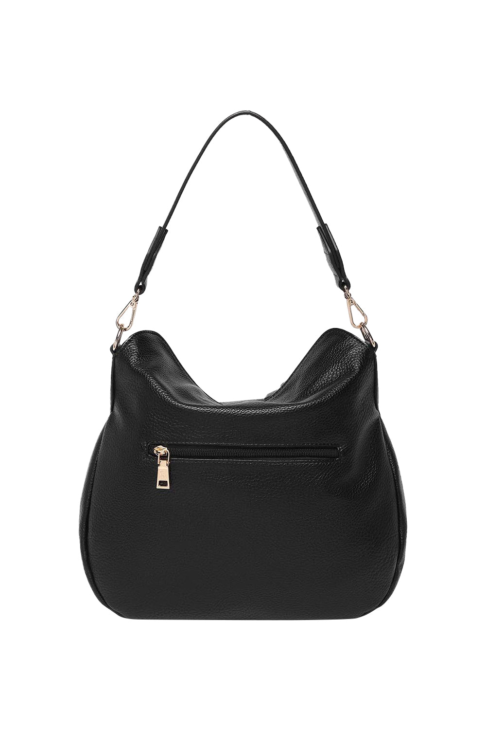 Product shot of the Nadia Shoulder Bag in colour Black (Black), from the back