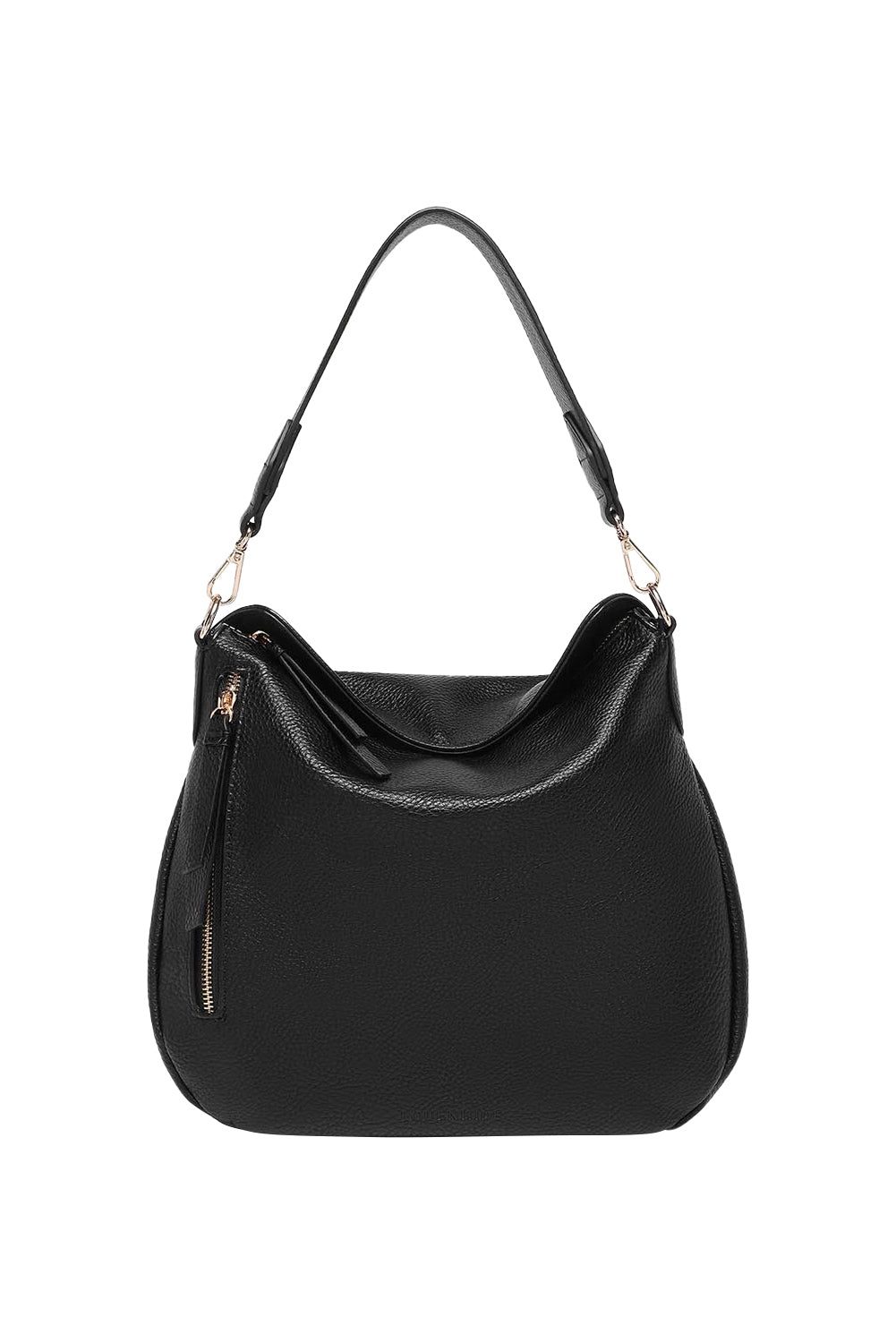 Product shot of the Nadia Shoulder Bag in colour Black (Black), detail