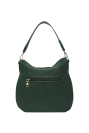 Product shot of the Nadia Shoulder Bag in colour Forestgrn (Green), from the back