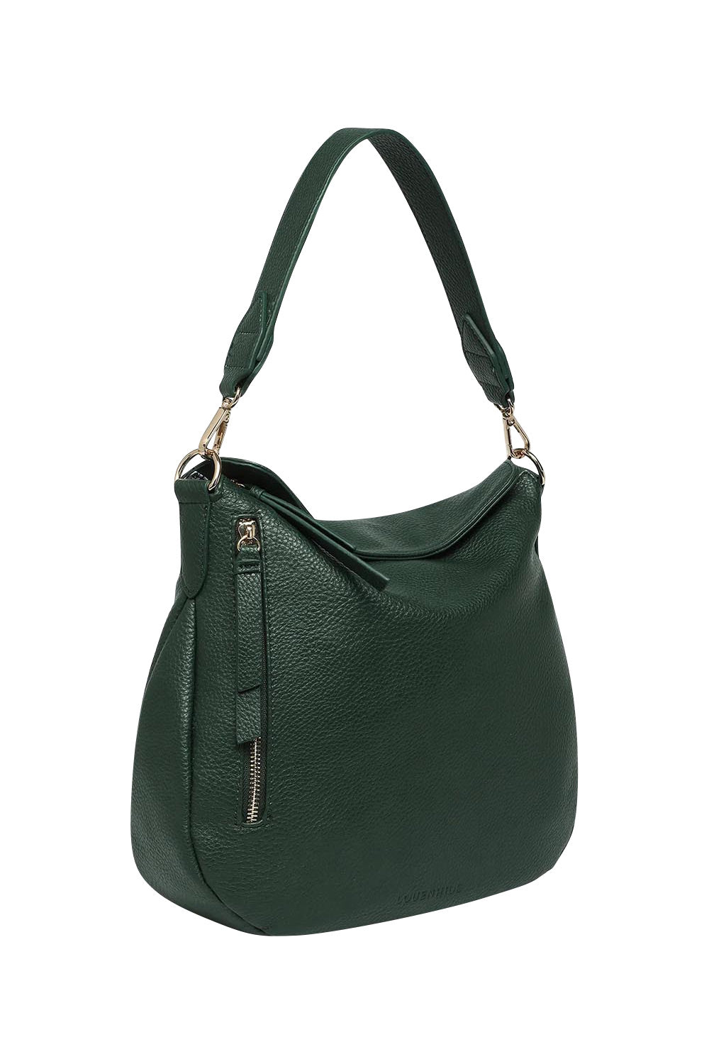 Product shot of the Nadia Shoulder Bag in colour Forestgrn (Green), detail