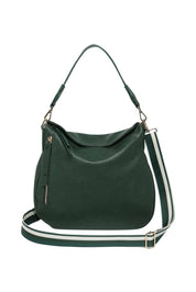 Product shot of the Nadia Shoulder Bag in colour Forestgrn (Green), from the front