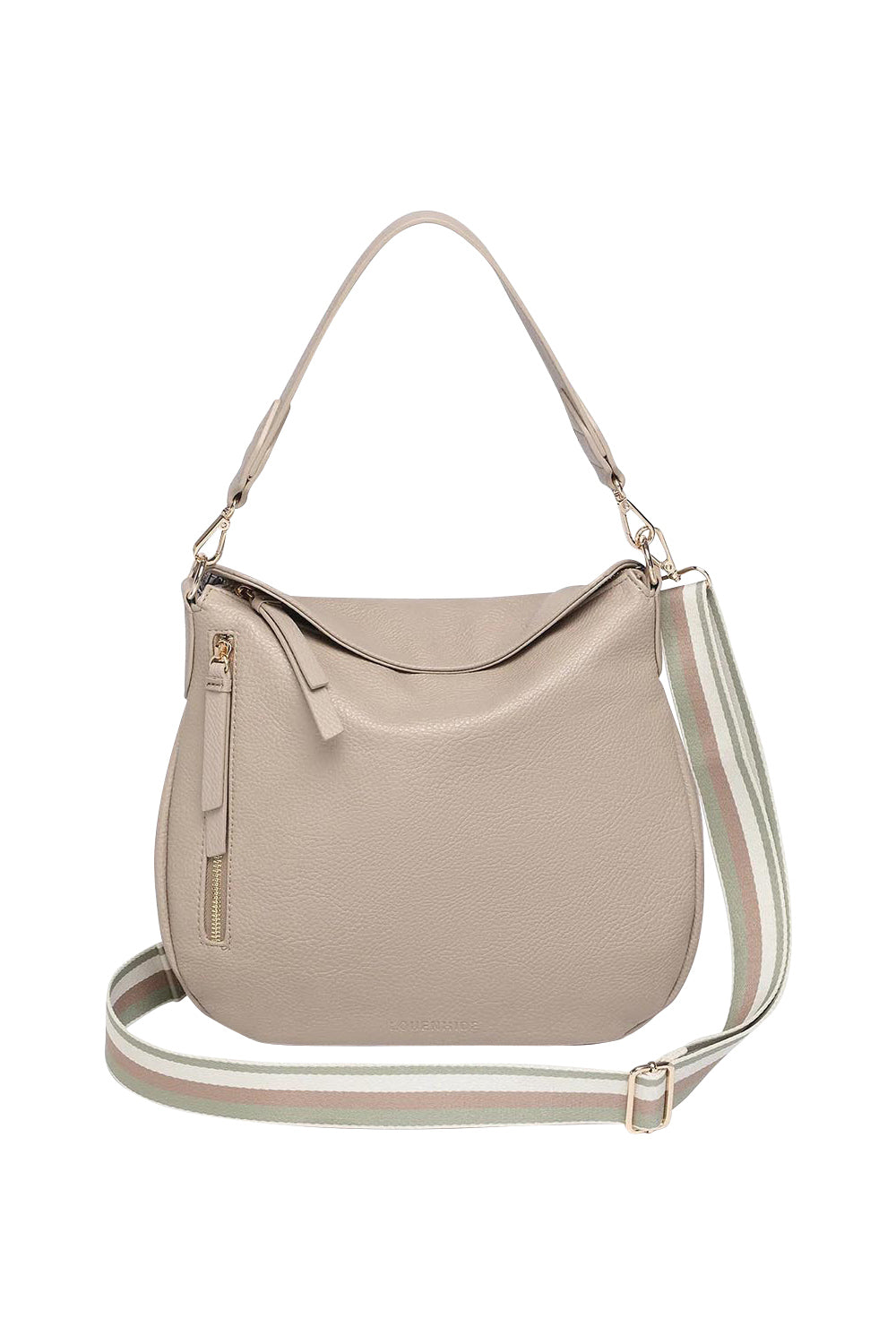 Product shot of the Nadia Shoulder Bag in colour Malt, from the front