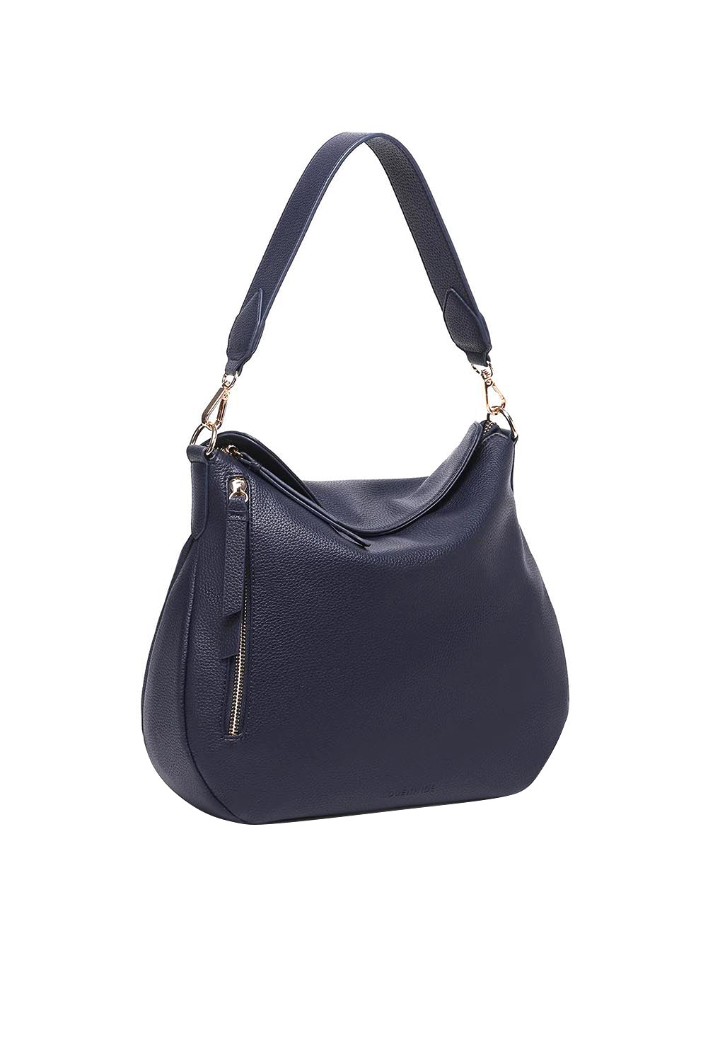Product shot of the Nadia Shoulder Bag - Navy in colour Navy, from the back