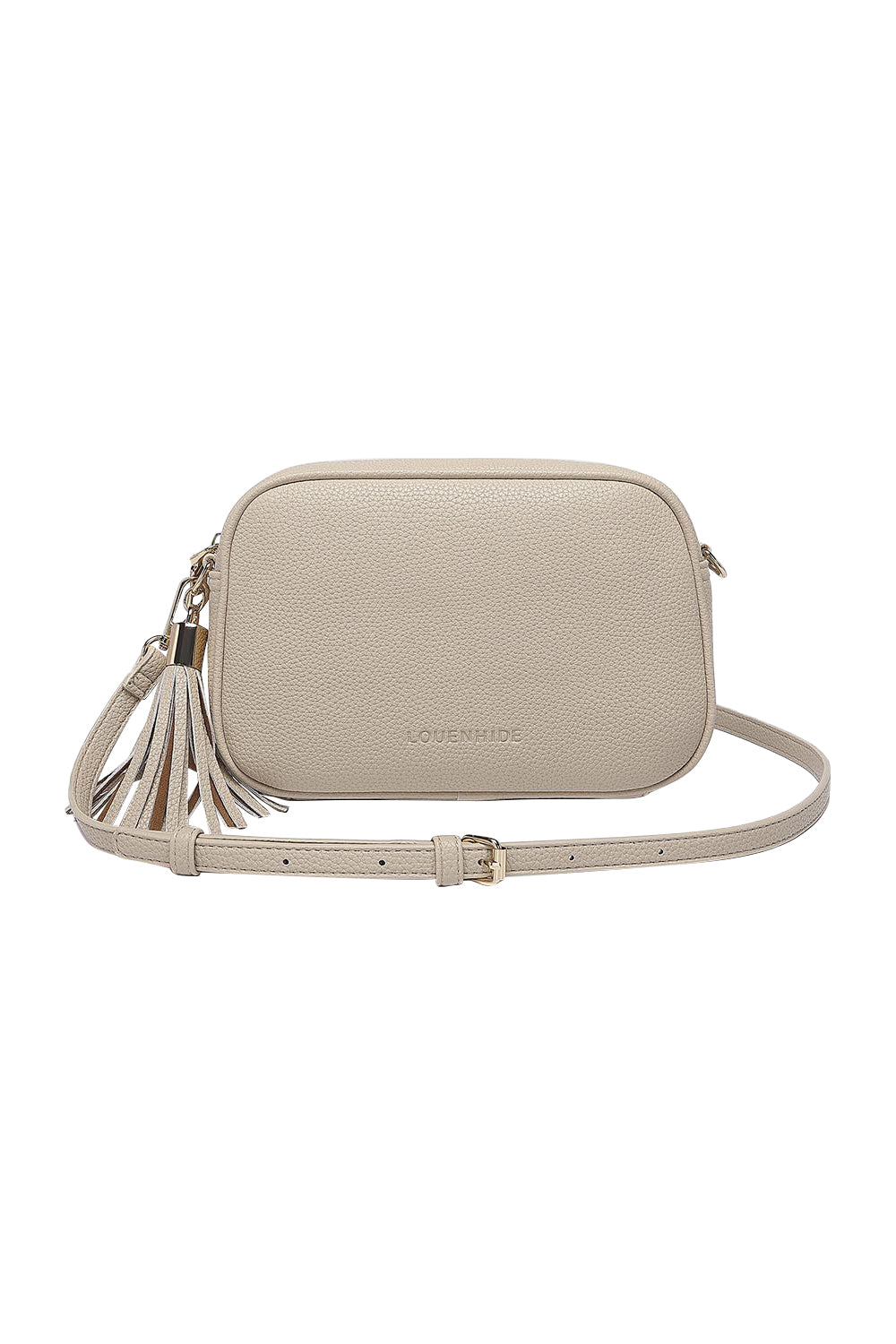 Product shot of the Jacinta Gia Crossbody Bag in colour Biscotti, detail