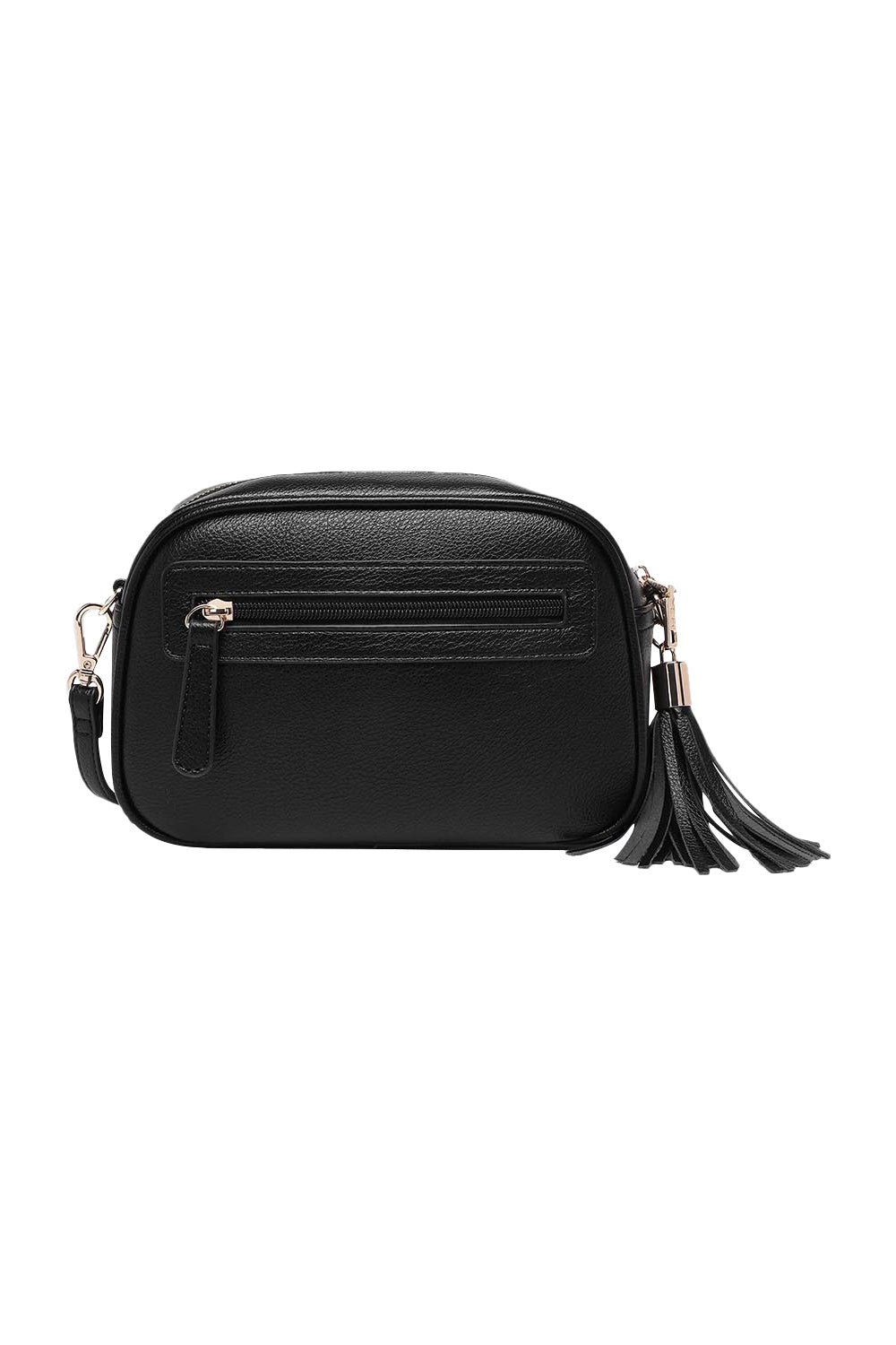 Product shot of the Jacinta Gia Crossbody Bag in colour Black (Black), from the back