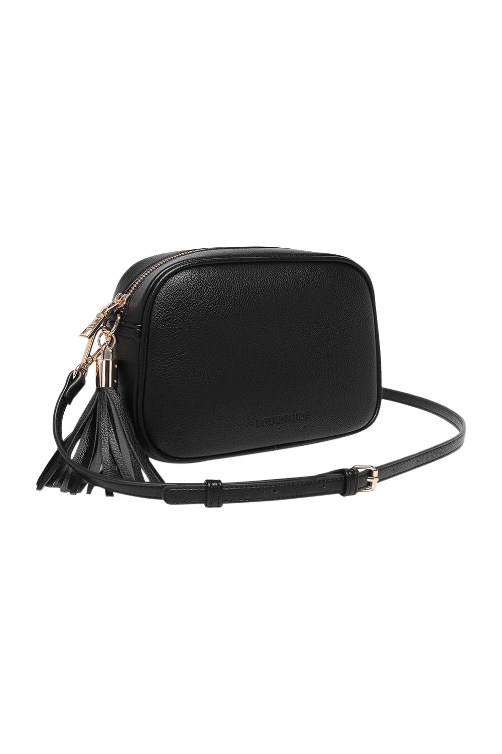 Product shot of the Jacinta Gia Crossbody Bag in colour Black (Black), detail
