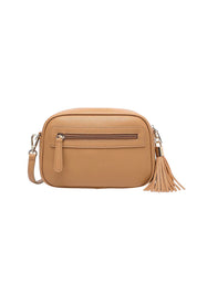 Product shot of the Jacinta Gia Crossbody Bag - Camel in colour Camel, from the back
