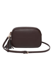 Product shot of the Jacinta Gia Crossbody Bag in colour Chocolate, detail