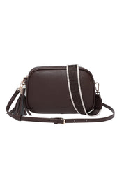 Product shot of the Jacinta Gia Crossbody Bag in colour Chocolate, from the front