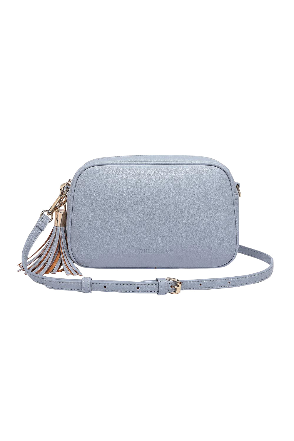 Product shot of the Jacinta Gia Crossbody Bag in colour Cloudblue (Blue), detail