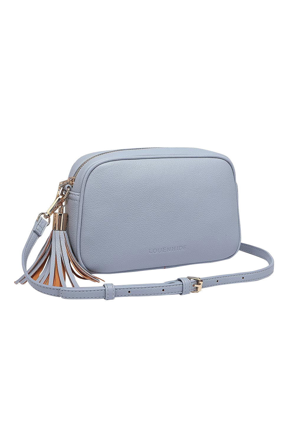 Product shot of the Jacinta Gia Crossbody Bag in colour Cloudblue (Blue), detail