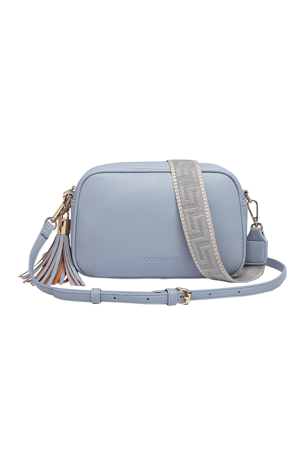Product shot of the Jacinta Gia Crossbody Bag in colour Cloudblue (Blue), from the front