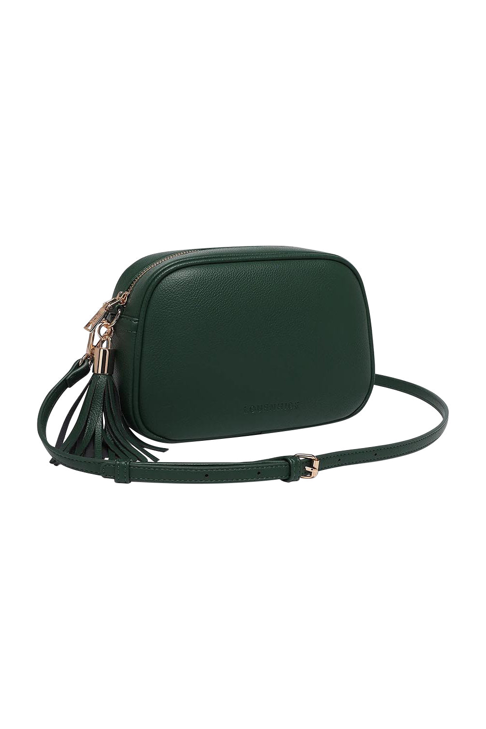Product shot of the Jacinta Gia Crossbody Bag in colour Forestgrn (Green), detail