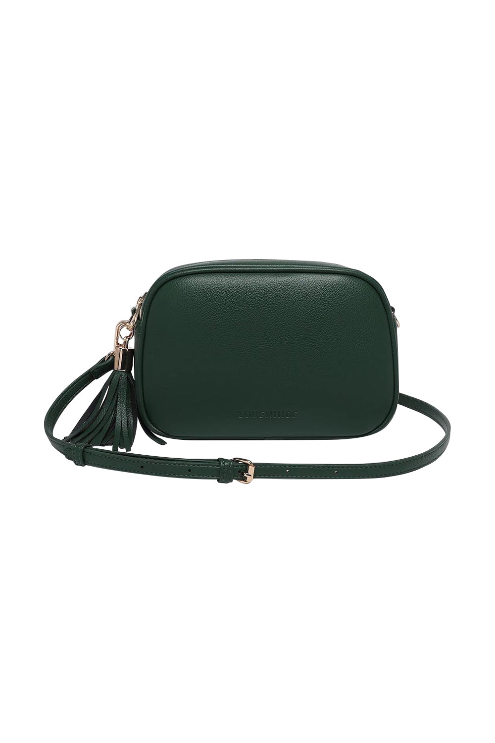 Product shot of the Jacinta Gia Crossbody Bag in colour Forestgrn (Green), detail
