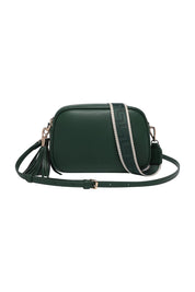 Product shot of the Jacinta Gia Crossbody Bag in colour Forestgrn (Green), from the front