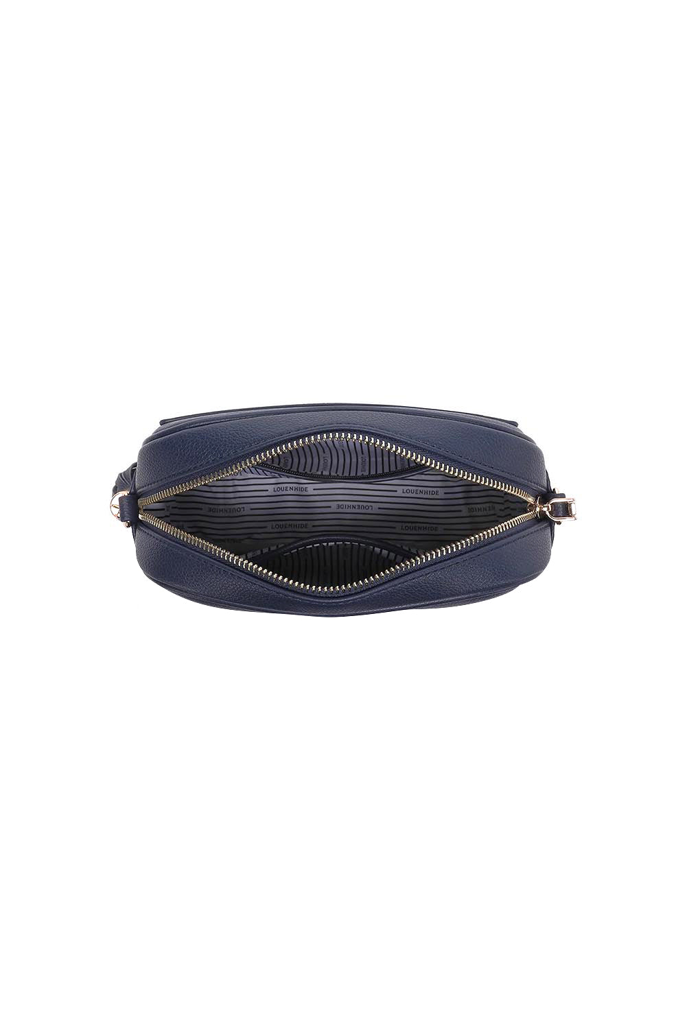 Product shot of the Jacinta Gia Crossbody Bag - Navy in colour Navy, showing detail