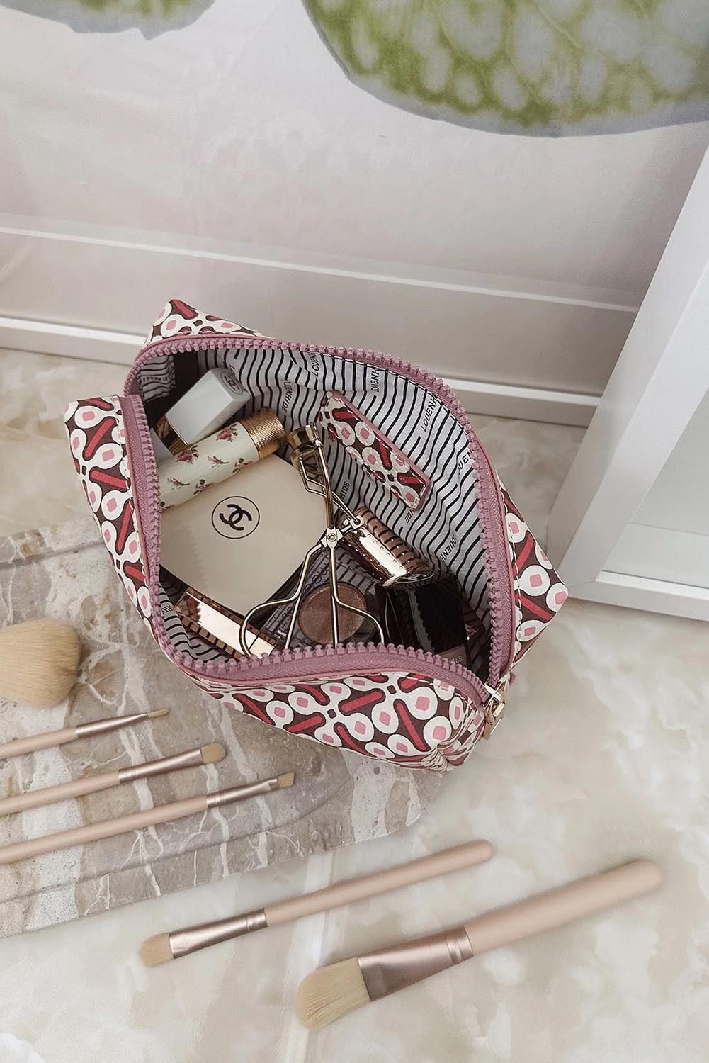 Brianna Make Up Bag With Brush Set – Retropink