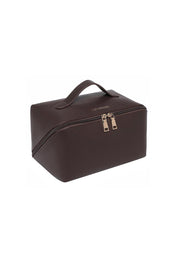 Product shot of the Orion Cosmetic Case - Chocolate in colour Chocolate, from the back
