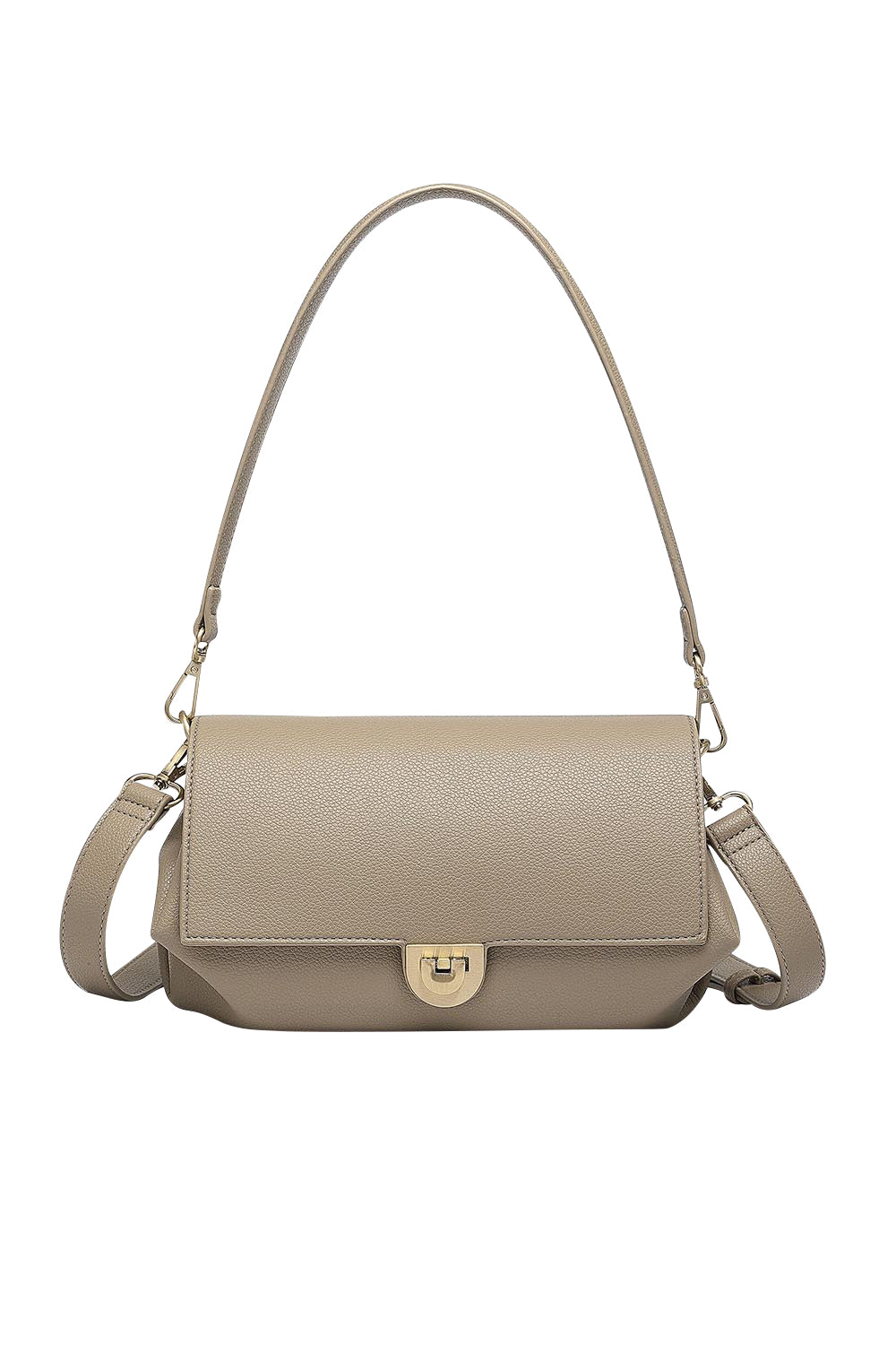 Product shot of the Winona Shoulder Bag in colour Stone, from the front