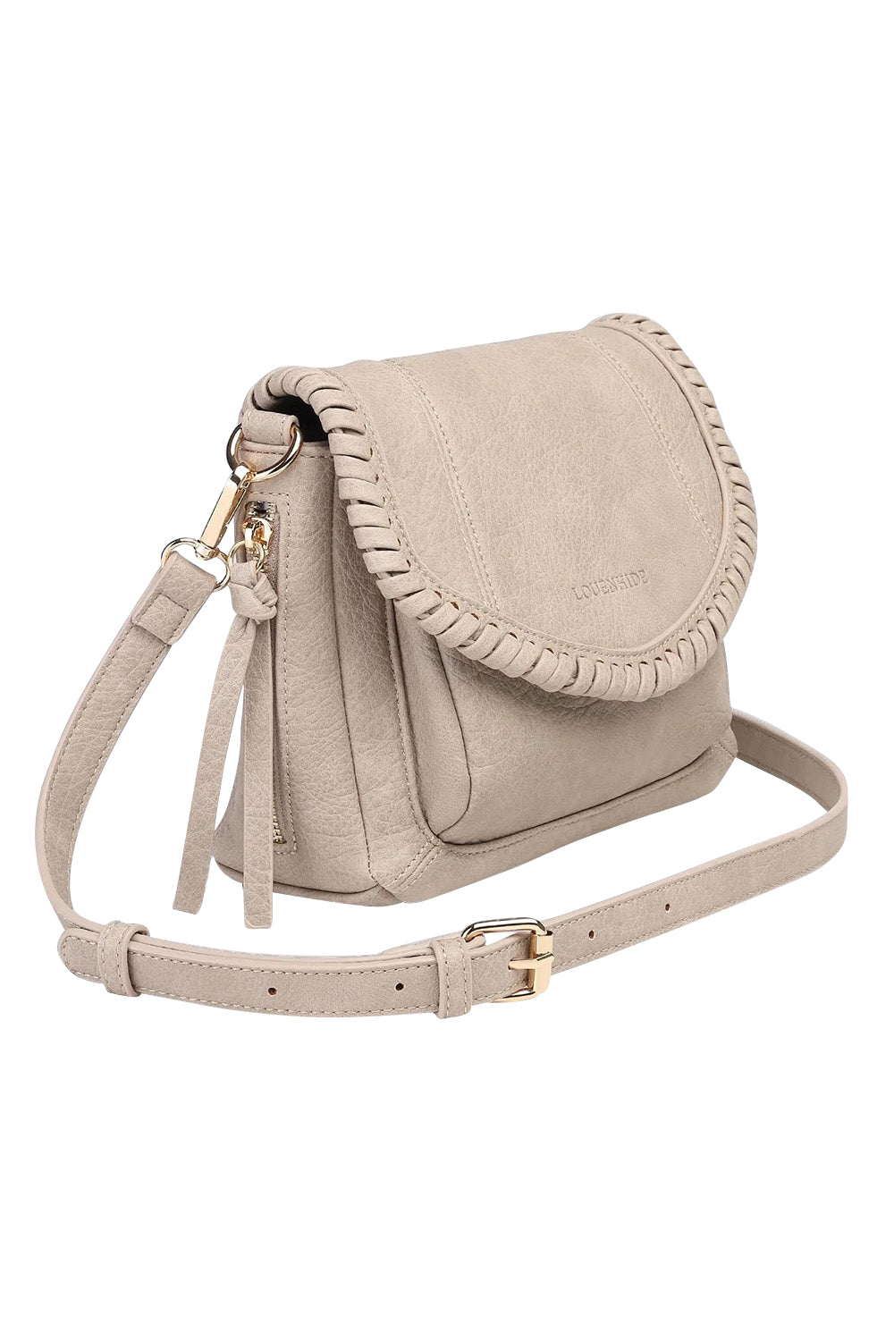 Product shot of the Shania Crossbody Bag in colour Stone, detail