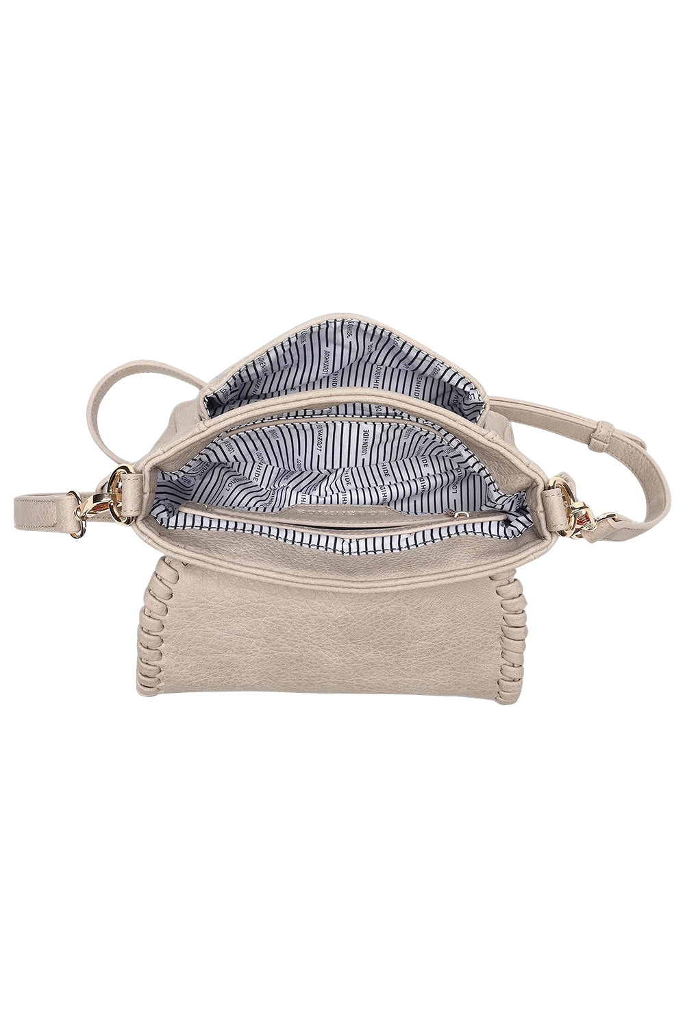 Product shot of the Shania Crossbody Bag in colour Stone, detail