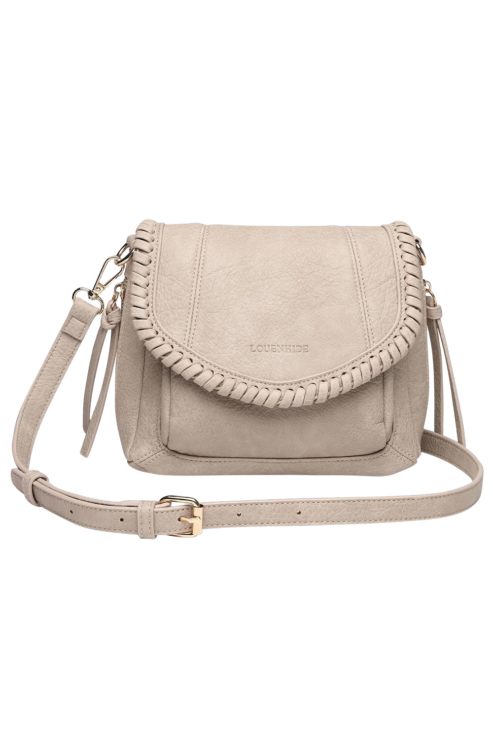 Product shot of the Shania Crossbody Bag in colour Stone, from the front