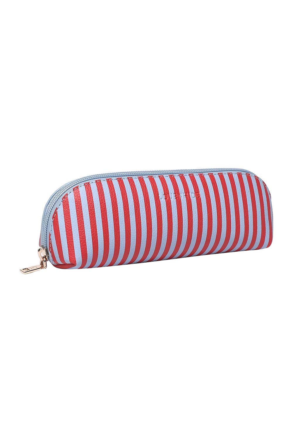 Product shot of the Jayne Stripe Makeup Bag - Redskystripe in colour Redskystripe, showing detail