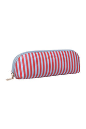Product shot of the Jayne Stripe Makeup Bag - Redskystripe in colour Redskystripe, showing detail