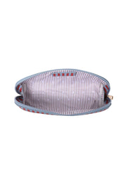 Product shot of the Jayne Stripe Makeup Bag - Redskystripe in colour Redskystripe, showing detail
