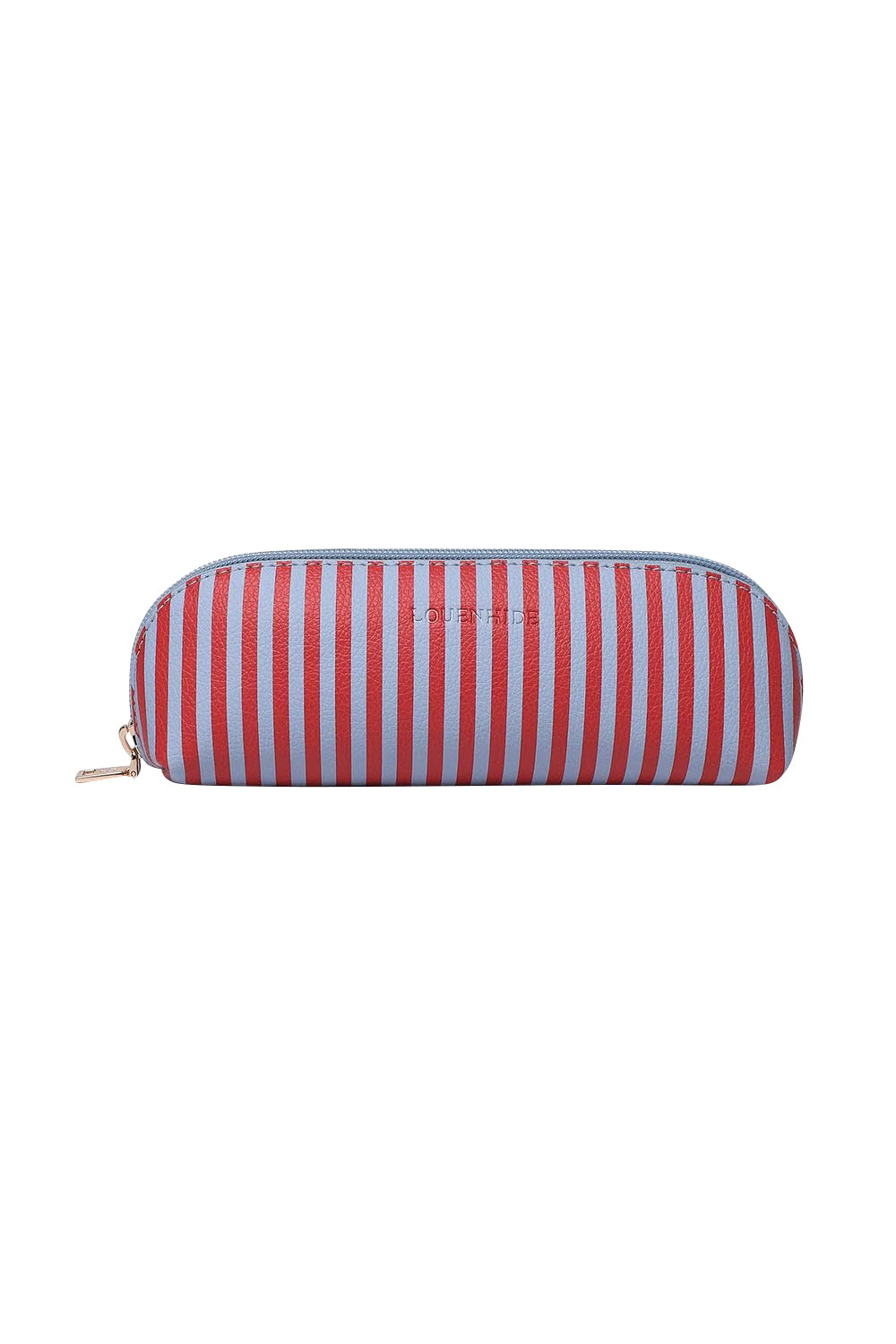 Product shot of the Jayne Stripe Makeup Bag - Redskystripe in colour Redskystripe, from the front