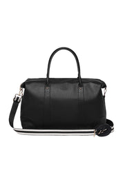 Product shot of the Alexis Travel Bag in colour Blackstrip (Black), from the front