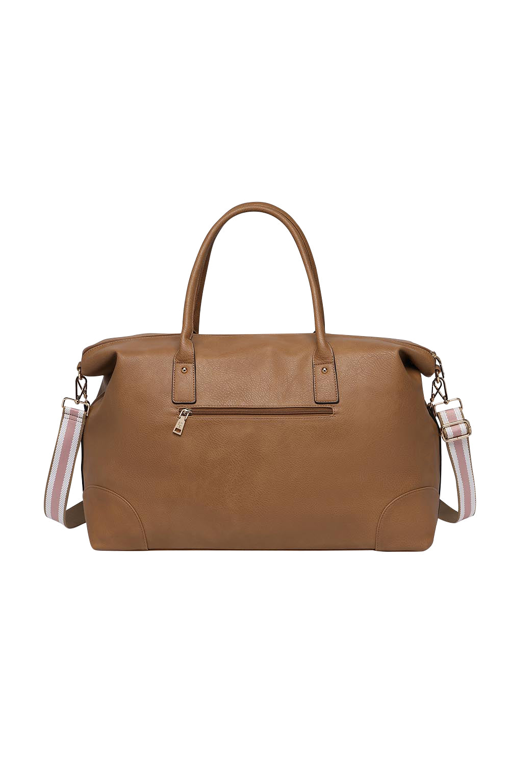 Product shot of the Alexis Travel Bag in colour Camelpink, from the back