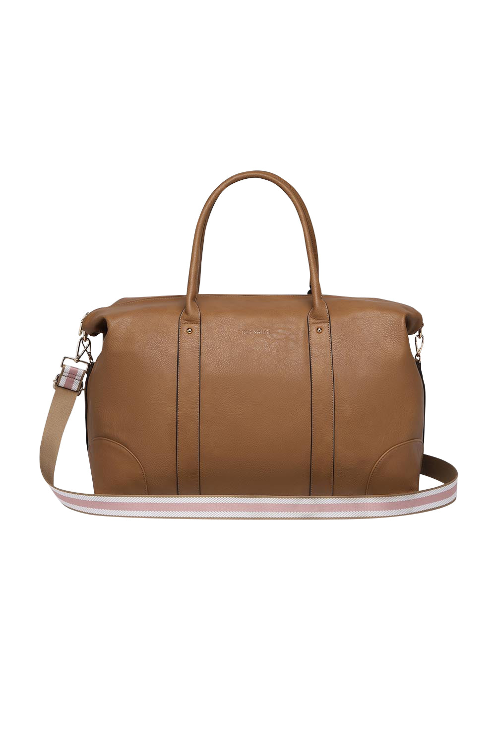 Product shot of the Alexis Travel Bag in colour Camelpink, detail