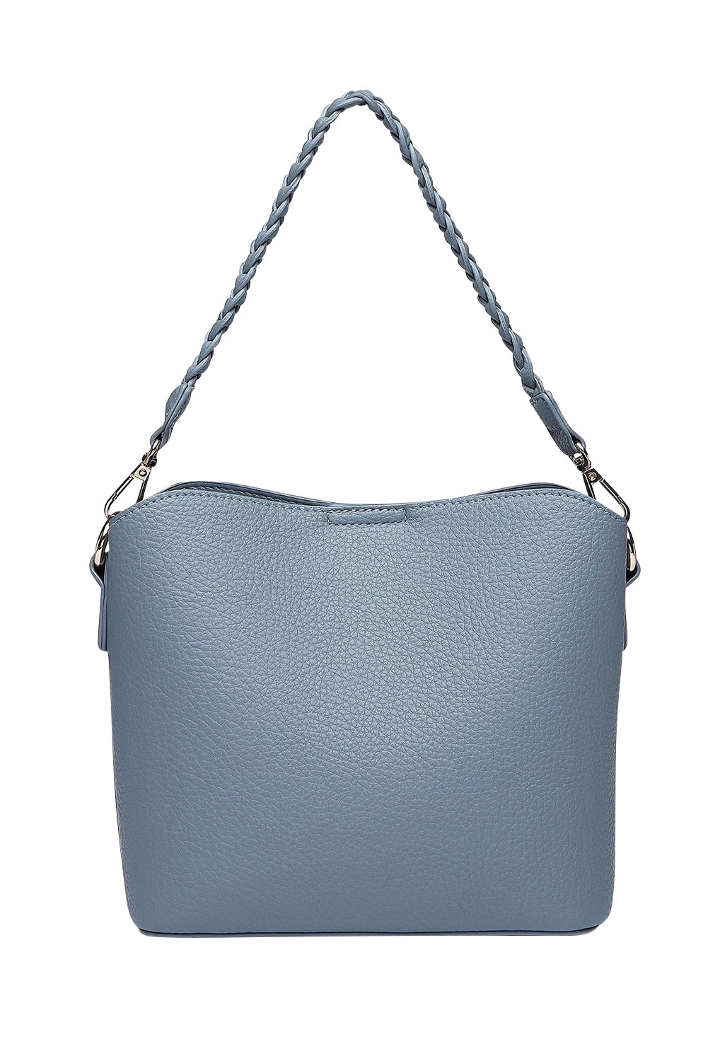 Product shot of the Soho Crossbody Bag in colour Dustyblue (Blue), from the back