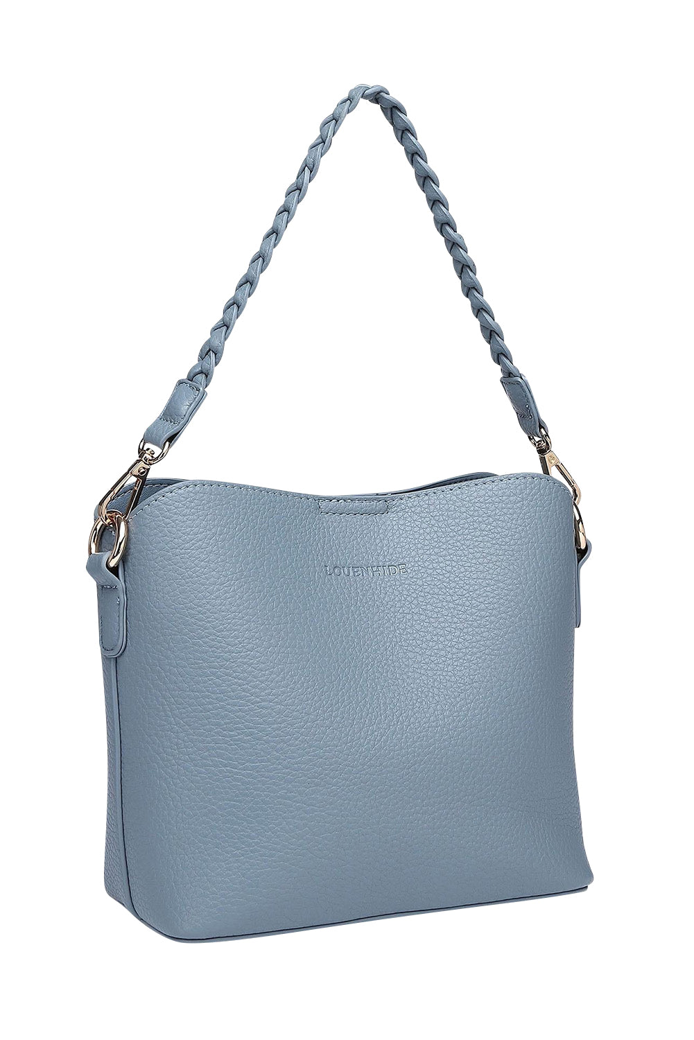 Product shot of the Soho Crossbody Bag in colour Dustyblue (Blue), detail