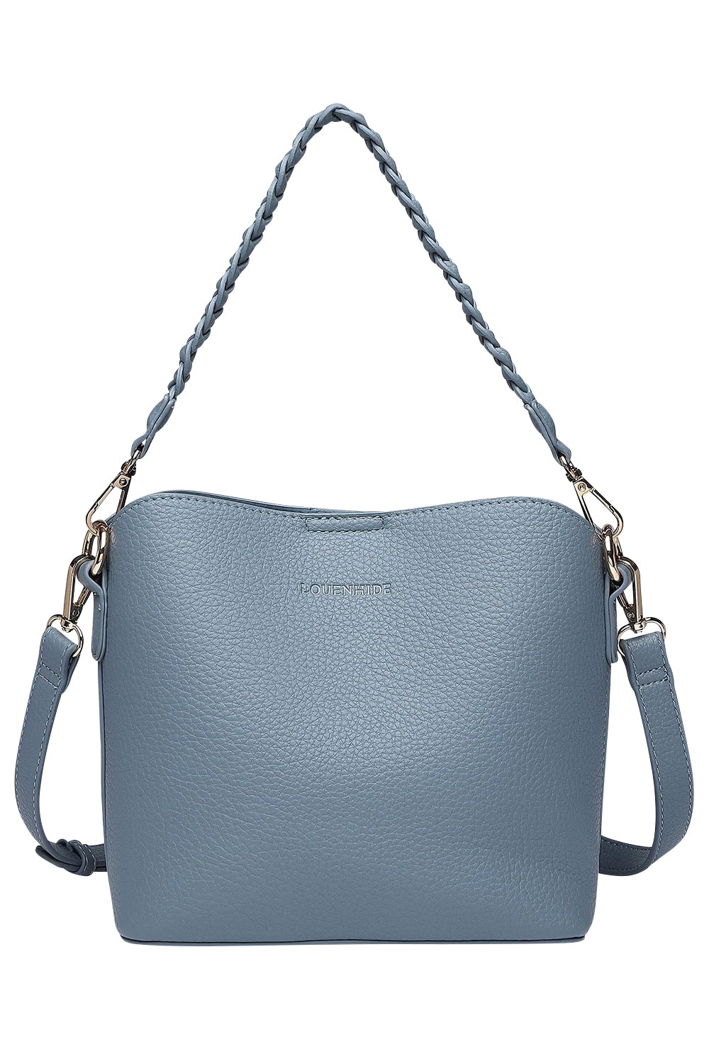 Product shot of the Soho Crossbody Bag in colour Dustyblue (Blue), detail