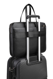 Product shot of the Orleans Laptop Bag in colour Black (Black), detail