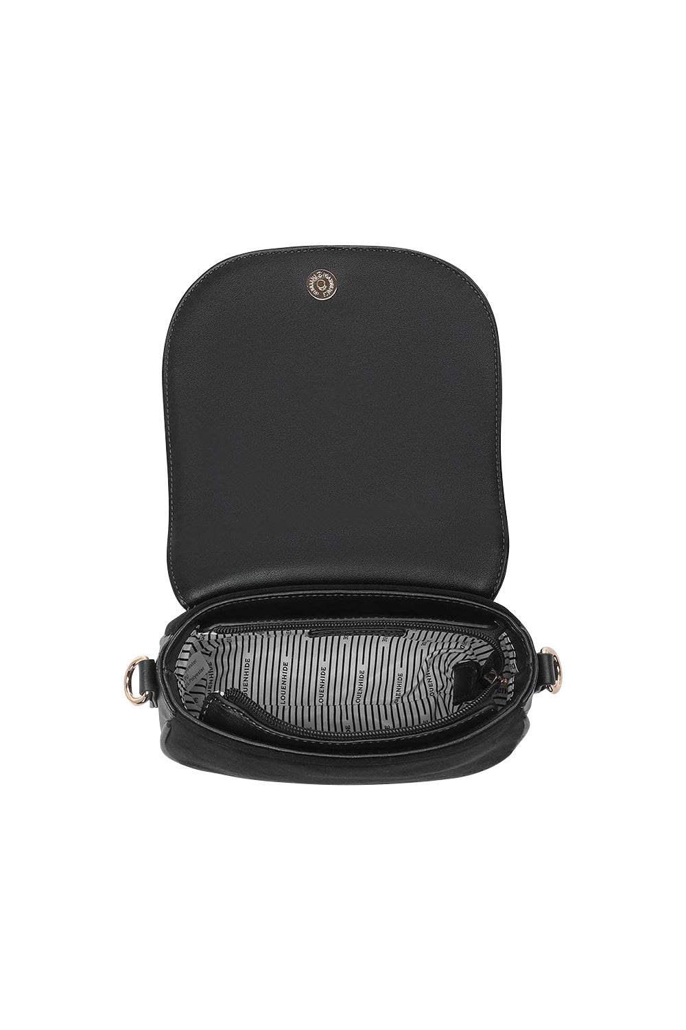 Product shot of the Jade Crossbody Bag in colour Black (Black), detail
