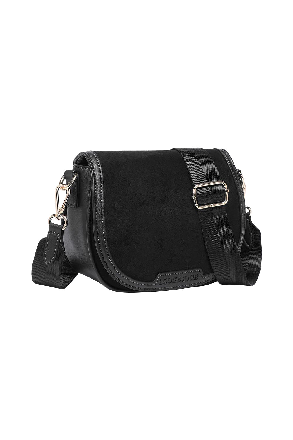 Product shot of the Jade Crossbody Bag in colour Black (Black), detail
