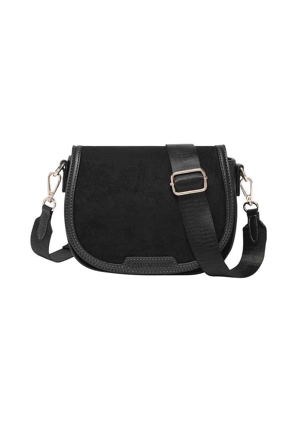Product shot of the Jade Crossbody Bag in colour Black (Black), from the front