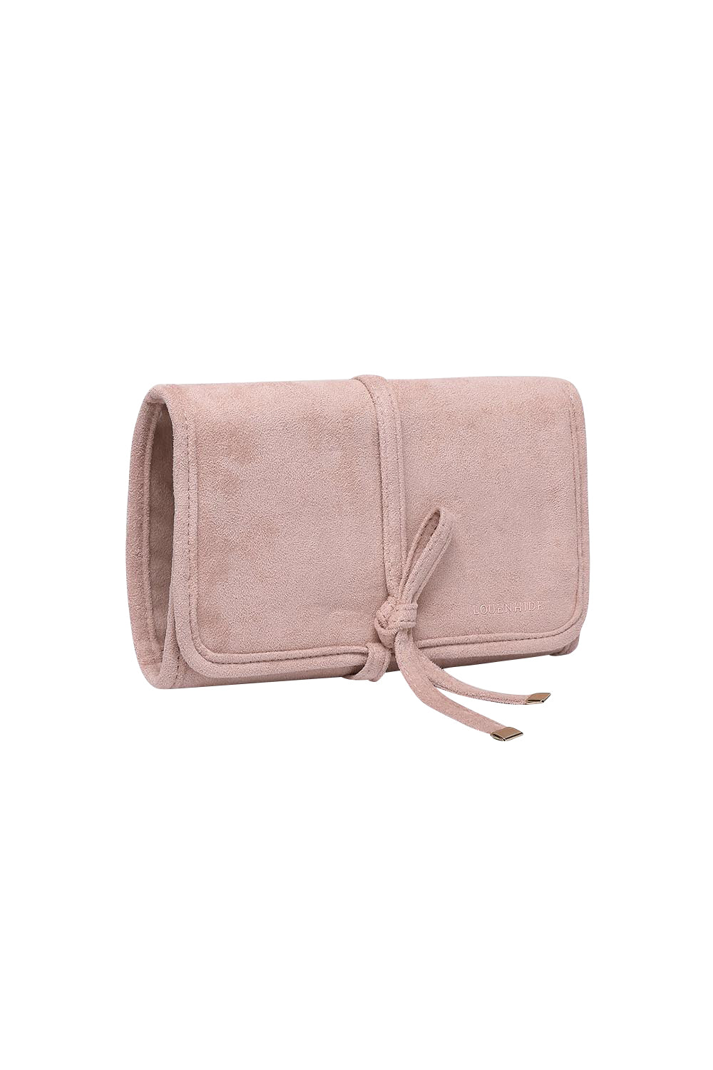 Product shot of the Carla Suedette Jewellery Sleeve - Palepinksuede in colour Palepinksuede, showing detail